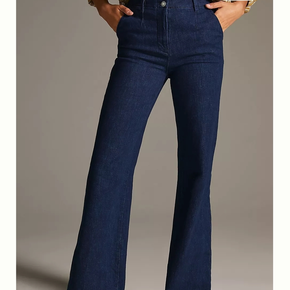 Maeve Blue Flare Wide Leg Jeans